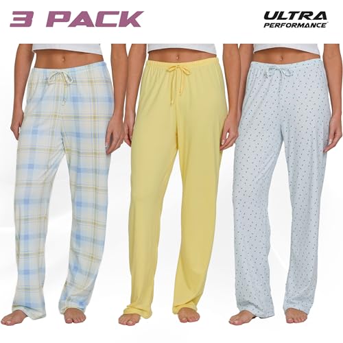 Image of Ultra Performance Pajama Pants Women 3 Pack Soft PJ Lounge Pajama Pants