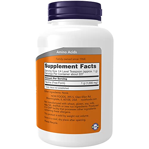 Now Supplements, Taurine Pure Powder, Nervous System Health*, Amino Acid, 8-Ounce #TOP1