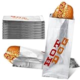 200 Pieces Hot Dog Wrappers Aluminum Foil Hot Dog Sleeves Disposable Hot Dog Bag Hotdog Foil...