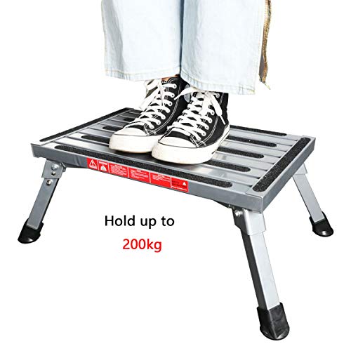 Gimify RV Steps Stool Folding Platform Stepping Stool Sturdy Aluminum Ladder with Non-Slip Rubber 450lb Capacity for Motorhome Trailer - Thumbnail 6