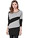 Allegra K Women Color Block Panel Batwing T Shirt Loose Tunic Tops,X-Large / US 18,Black
