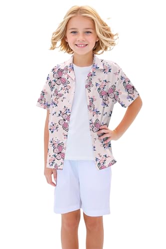 Image of Betusline Girls' and Womens' Hawaiian Shirt Blouse Button Down Beach Shirts