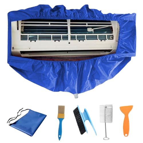 Kit de limpieza de aire acondicionado dividido – Kit de cubierta de limpieza de aire acondicionado Oxford gruesa impermeable – 6 protectores multifuncionales de lavado de polvo de CA con salida de