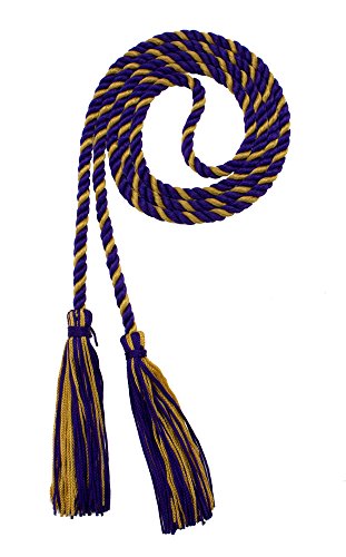 Image of Graduation Honor Cord - Purple /Oriental Gold - Every School Color Available - Made in USA