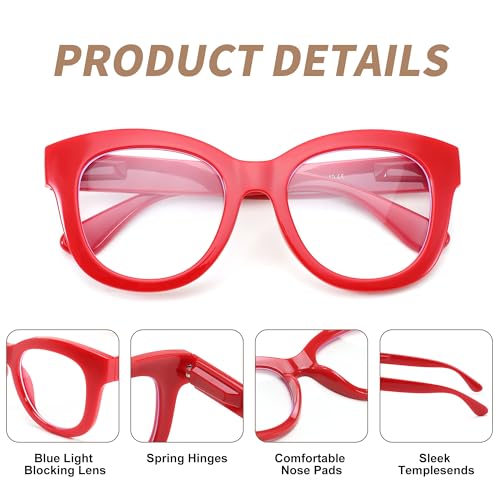 Image of FEISEDY Retro Blue Light Glasses for Women Men, Thick Square Glasses Blue Light Blocking, Anti Glare Digital &Eyestrain B0278
