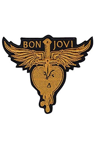 Bon Jovi Rockband Gold Patch Badge Embroidered Iron on Applique Patch Accessory