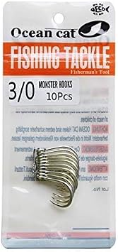 OCEAN CAT Circle Hooks 30Pcs, High Carbon Steel Offset Octopus Fishing Hook for Saltwater and Freshwater, Size 3/0, 5/0, 7/0, 9/0