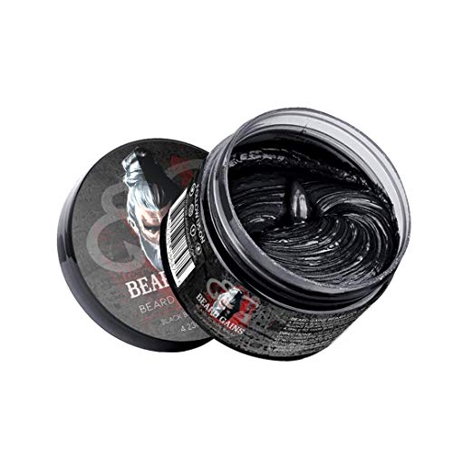 BEARD GAINS Back to Black Beard Color Balm, Instant Gray, Red & White Hairs Cover Up, Back to Black Beard Butter | Temporary Colour Easy to Wash Out | MADE IN USA
