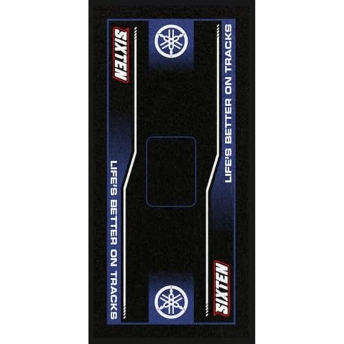SIXTEN Anpassbare Motorradmatte 95 x 200 cm – F.I.M. Umweltfreundliche Matte, rutschfest und waschbar – Ideal für Garage, Fahrerlager und Wettbewerb