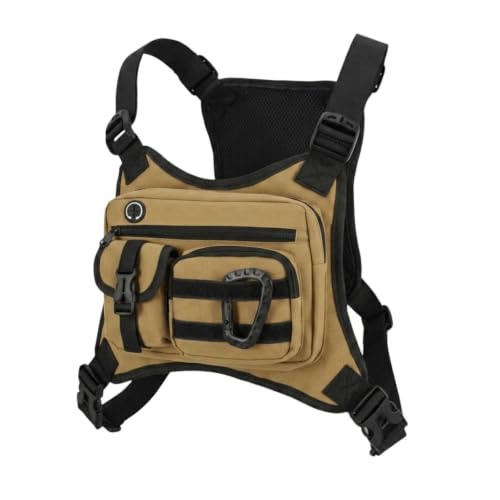 Image of GUSTAVE Chest Bag for Men Women Black Tactical Vest Bag Waterproof Multi-pockets Adjustable Rig Bag for Running, Cycling, Sports, Workouts, Outdoor