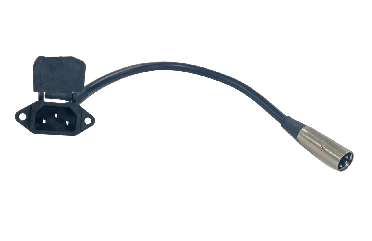 QY XLR Male 3 Pin Charging Socket Cable | Durable Power Connector Wire with Secure Locking | Heavy Duty Charging & Audio Use | Black-image-1