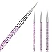 Hanyousheng Cepillo Uñas Para Pintura Brochas,Juego de 3 Pinceles Para Decoración de Uñas,Nail Art Pintura Dibujo Línea Herramienta,de Detalle Para Dibujando Patrones de Linea Pincel(Color Aleatorio)
