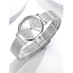 Damen Armbanduhr Analog Quarz Edelstahl Wasserdicht Mesh Ultradünne 32mm – Bild 3