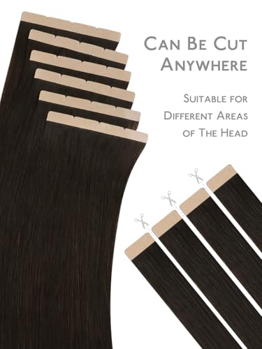 Image of WENNALIFE 3.15 inch Wide Tape in Hair Extensions Human Hair, Tape in Weft