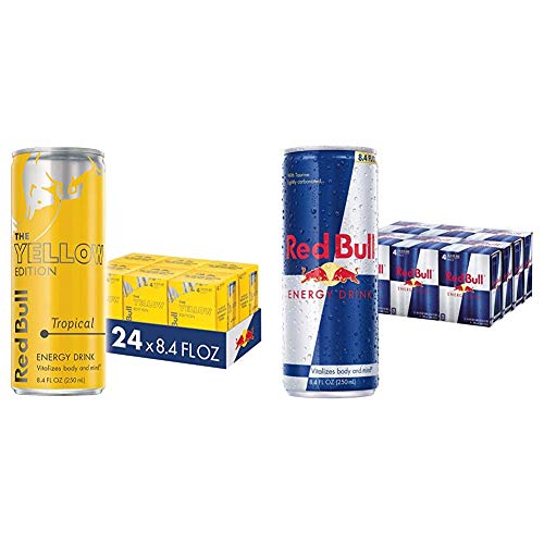 Red Bull Tropical & Original Energy Drink Bundle, 8.4 Fl Oz, 48 Cans (12 Packs of 4)