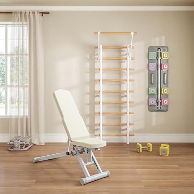 DHT Adjustable Weight Bench for Full Body Workout, Heavy Duty Foldable Bench Press for Home Gym Strength Training, Incline Decline Flat Utility Workout Bench with Fast Adjustment