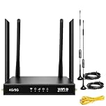 4G Router with SIM Card Slot, 4G LTE WiFi 6 Router 300Mbps, Plug & Play Mobile WiFi Router with 4 LAN/WAN Ports, 6 High Gain Antennas, SIM Card Router for Travel Home Office Caravan CCTV