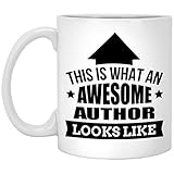 NA Personalisierte Kaffeetasse für AUTOR - So Sieht EIN fantastischer AUTOR aus - Erstaunliches Geschenk für ihn/sie zum Jubiläum - Weiße Keramikschale