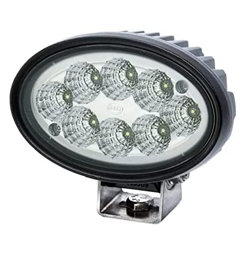 HELLA 1GA 996 761-001 LED-Arbeitsscheinwerfer - Oval 100 Gen. II - 12/24V - 4400lm - Anbau/geschraubt - schwenkbarer Montagebügel - Nahfeldausleuchtung - Stecker: DEUTSCH Stecker
