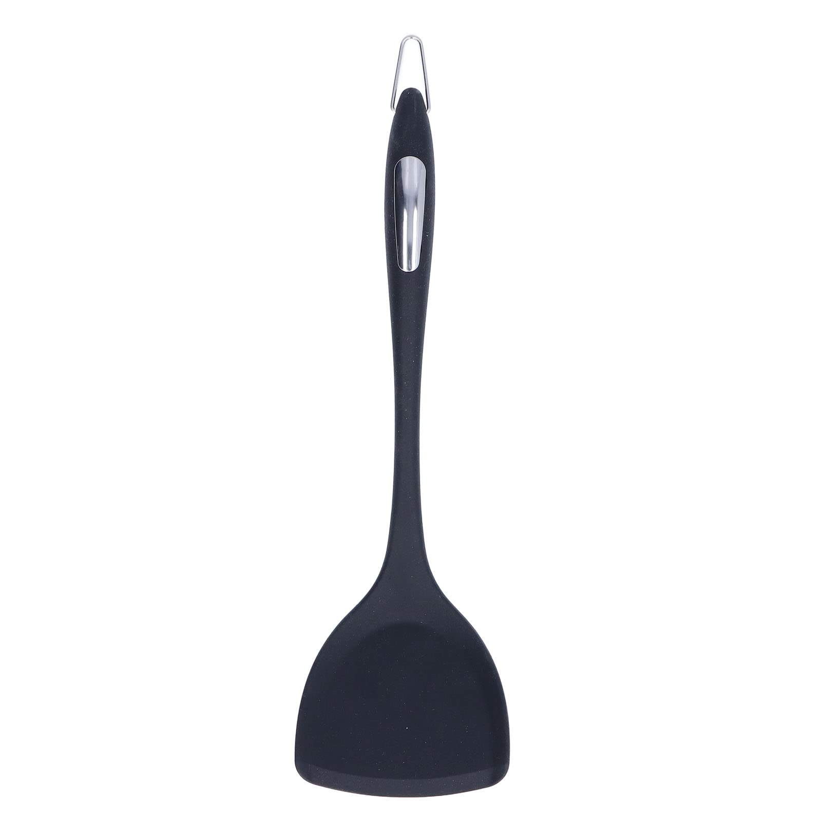 Ergonomic Silicone Spatula with Stainless Steel Core, Heat Resistant Solid Turner, BPA Free Non-Stick Rubber Kitchen Utensils for Stirring, Mixing & Cooking