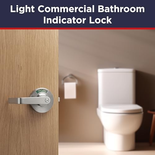 Commercial Door Handle Lock, Bathroom Locks for Home Doors, Vacant Occupied Bathroom Restroom Door Handles, Privacy Lock, Occupied Door Handle (Black) by OAKMOORE - Image 2