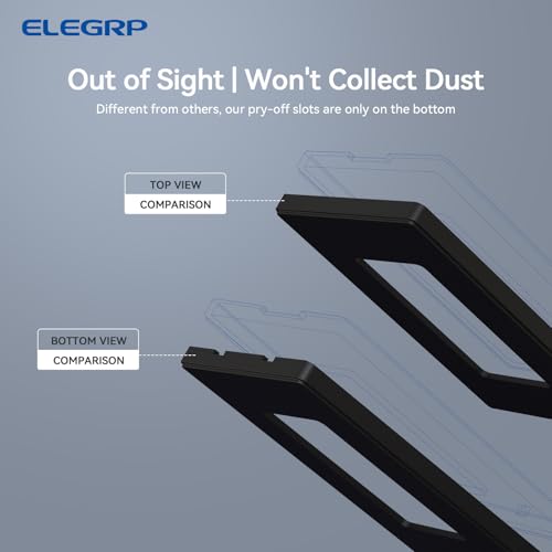 Image of ELEGRP 4-Gang Screwless Decorative Wall Plates, Mid-Size Unbreakable Thermoplastic Faceplate Cover for Decorator Receptacle Outlet Switch, UL Listed (2 Pack, Matte Black)