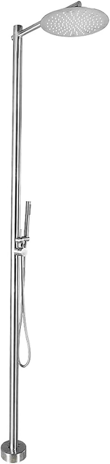 Freestanding Outdoor Shower Column Set,Stainless Steel Outside Standing Shower Fixtures with Shower Head & Handheld Spray,for Patio Swimming Pool Garden Backyard