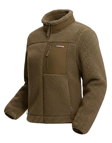 Pioneer Camp Damska kurtka polarowa z stójką - 550g Ciepła kurtka polarowa na zewnątrz z zamkiem błyskawicznym na całej długości i kieszeniami do wędrówek, narciarstwa, kempingu, M