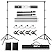 Fotostudio Hintergrund Ständer 2.6x3m Verstellbarer Hintergrundständer Set mit Tragetasche 4 Federklemme 2 Sandsack 4 Hintergrund-Clip Photo Video Hintegrundsystem für Fotografie Party Hochzeit