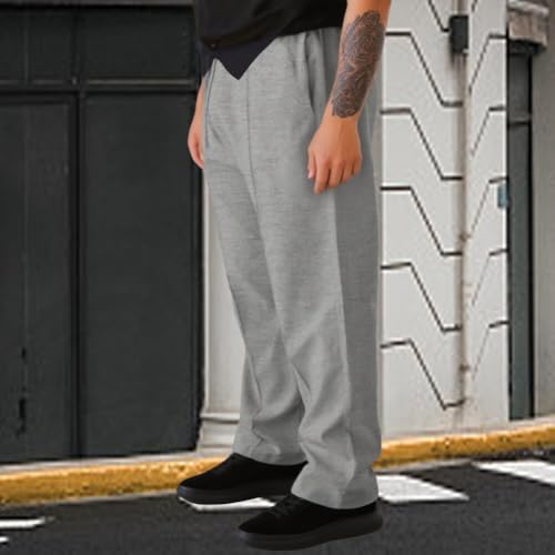 Men's Fashion Sweatpants Open Bottom Athletic Jogger Sweatpants Workout Gym Pants2