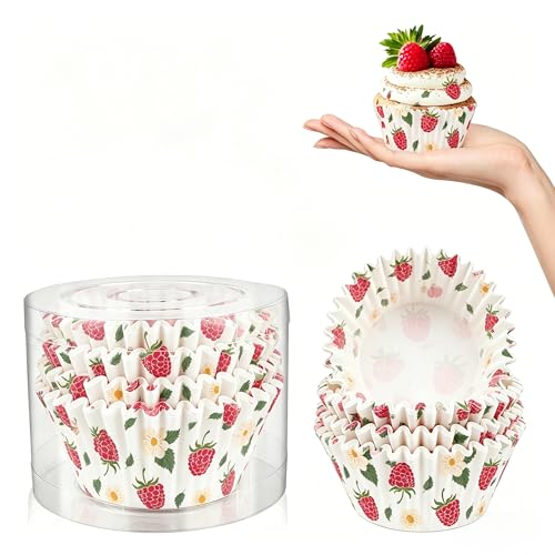 Kiopdse Cupcake Liners,100 pcs Muffin Liners,Cupcake Wrappers,Paper Cupcake Liners,Raspberry Paper Muffin Cupcake Liners,Muffin Baking Cups,Paper Baking Cups,Cupcake Papers,Standard Size 2x1.25inch