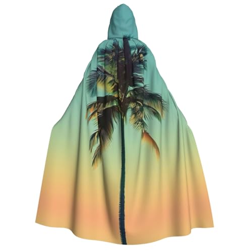 Cape à capuche adulte cosplay carnaval imprimé palmier