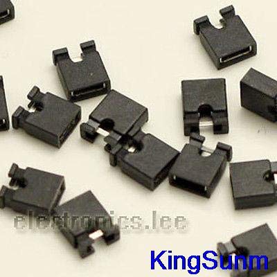 Udith 100pcs 2pin mini micro jumper for 2.54 mm Pin Header Black Standard PCB shunts