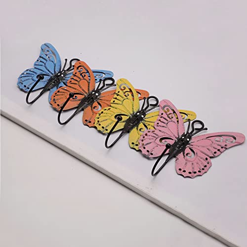 Glrovazas Wall Hooks For Girls Bedroom, 4Pcswall Hooks Butterfly Wall Hooks Coat Hooks Wall Mounted With Of Anchor Screws For Coat, Scarf, Hat, Towel, Robe, Key #TOP2