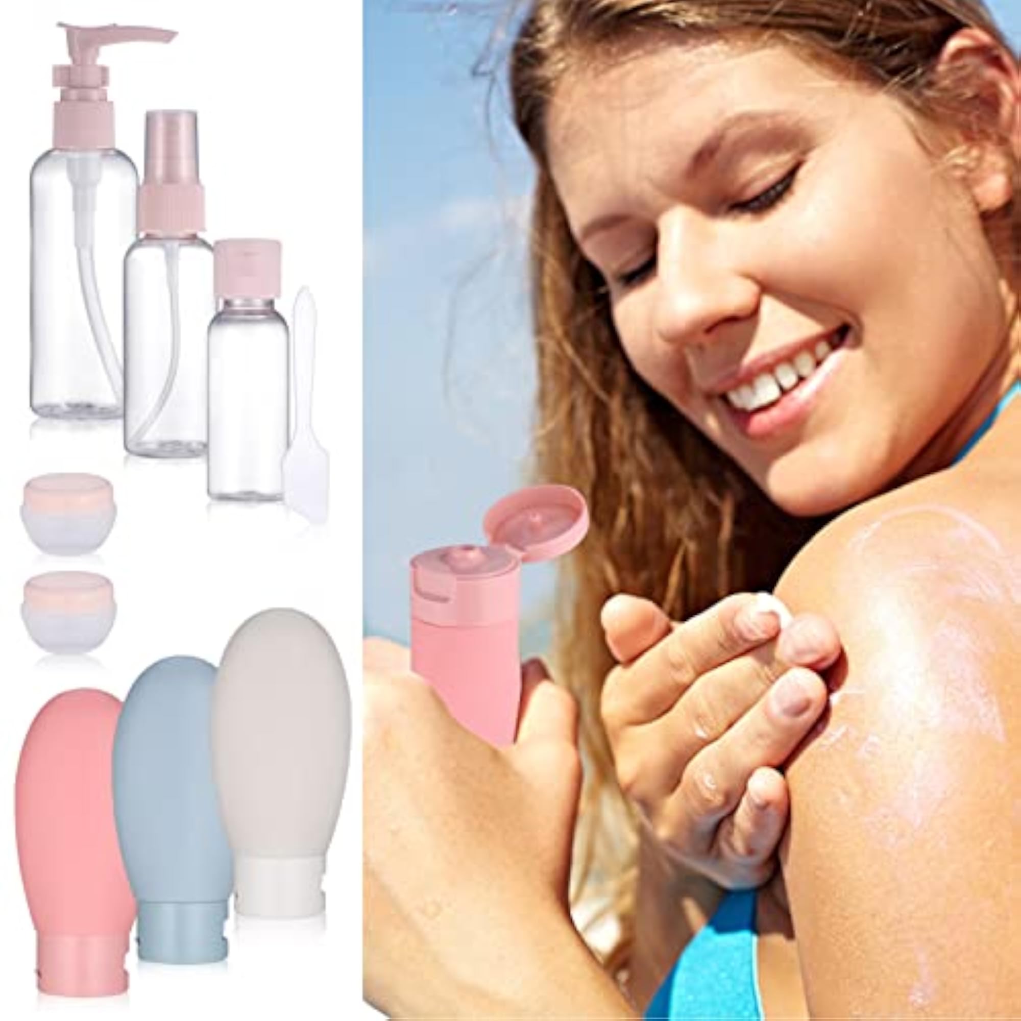Pack of 11 Silicone Travel Bottles Set