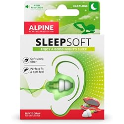 Ventilador Silencioso Noche Tapones Alpine SleepSoft - Bloquea los ronquidos y mejora el sueño - Filtros suaves diseñados para dormir - Material hipoalergénico cómodo - Tapones reutilizables