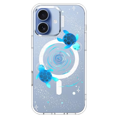 MOSNOVO for iPhone 17 Case | Compatible with Magsafe | Military Grade 6.6ft Drop Tested | Camera Control | Clear with Space Turtle Design