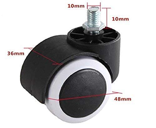 Image of Wheels for an Office Chair Made of Heavy-Duty Threaded Nylon, Set of 5.