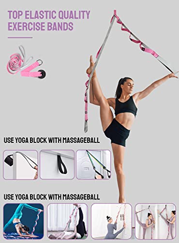 1/3 Yoga Mat Thick, Yoga Kit And Sets For Beginners Include High Density Yoga Mat With Multi-Loops Yoga Strap, Yoga Blocks, Booty Resistance Band Set & Door Anchor (9Mm, Blue&Red) #TOP7