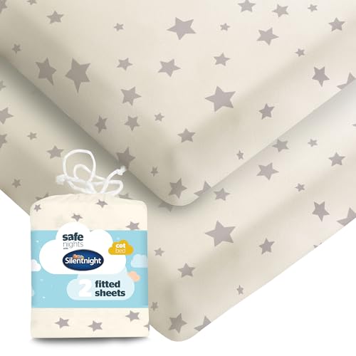 Silentnight Safe Nights Cot Bed Size Fitted Sheets Set 100% Jersey Cotton...