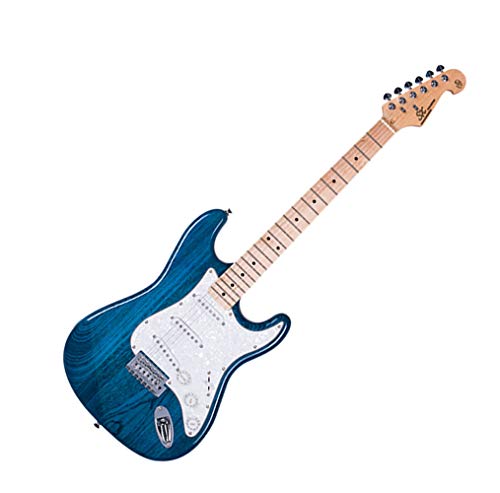SX Guitarra Eléctrica SC USA Swamp Ash/Maple - Transparente Azul
