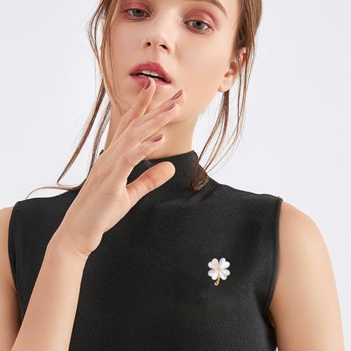 Image of Pearl Flower Brooch for Women - Gold Plated Pearl Flower Pin Rhinestone Buttons Lapel Pin Jewelry - Valentine's Day Gift