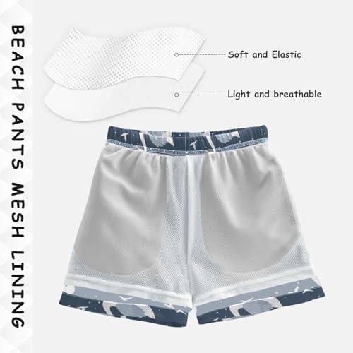 ALAZA White Duck Boys Quick Dry Beach Board Shorts Kids Swim Trunks Bathing Suit Swimsuit XL4