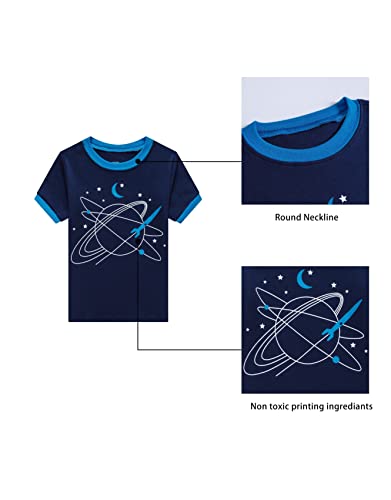 Image of KikizYe Boys Short Sleeve Pajamas Kids Summer Pjs Children Pajamas