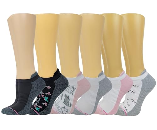 Image of Dr. Motion 6 Pairs Womens Low Cut Ankle Cushioned Breathable Compression Socks