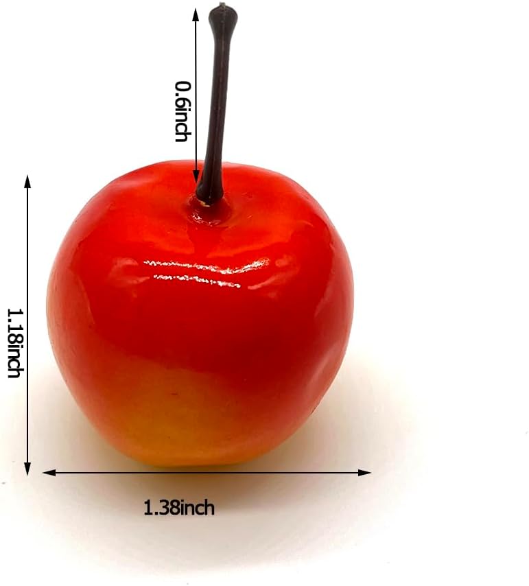 Art&Beauty 15Pcs Mini Artificial Lifelike Simulation Red Apples Fake Fruits Model for Decoration Photography Props Home Party Kitchen Display