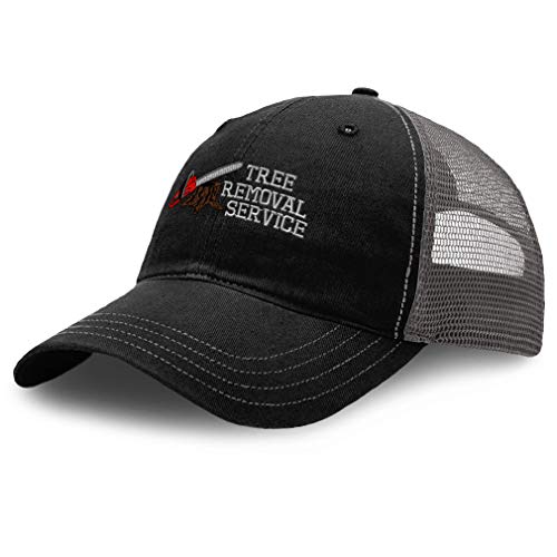 Richardson Trucker Mesh Hat Tree Removal Service Embroidery Cotton Dad Hats for Men & Women Snapback Black Charcoal