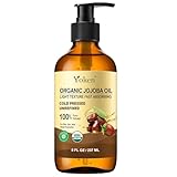 Yoken Organic Jojoba Oil Glass Bottle 8 fl oz, USDA Certified 100% Pure & Natural Jojoba Oil for Hair, Skin & Face, Cold Pressed Unrefined Hexane Free, Deeply Moisturizing Body Serum Oils for Gua Sha