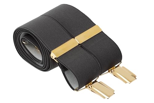 Bretelles élastiques à 4 pinces dorées pour costume élégant