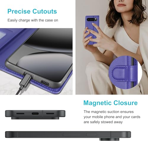 Étui Google Pixel 10 Pro finition soignée bleu clair avec rangement cartes